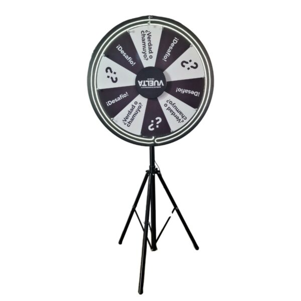 Ruleta de la fortuna base tipo tripode y luces de neón - Imagen 2
